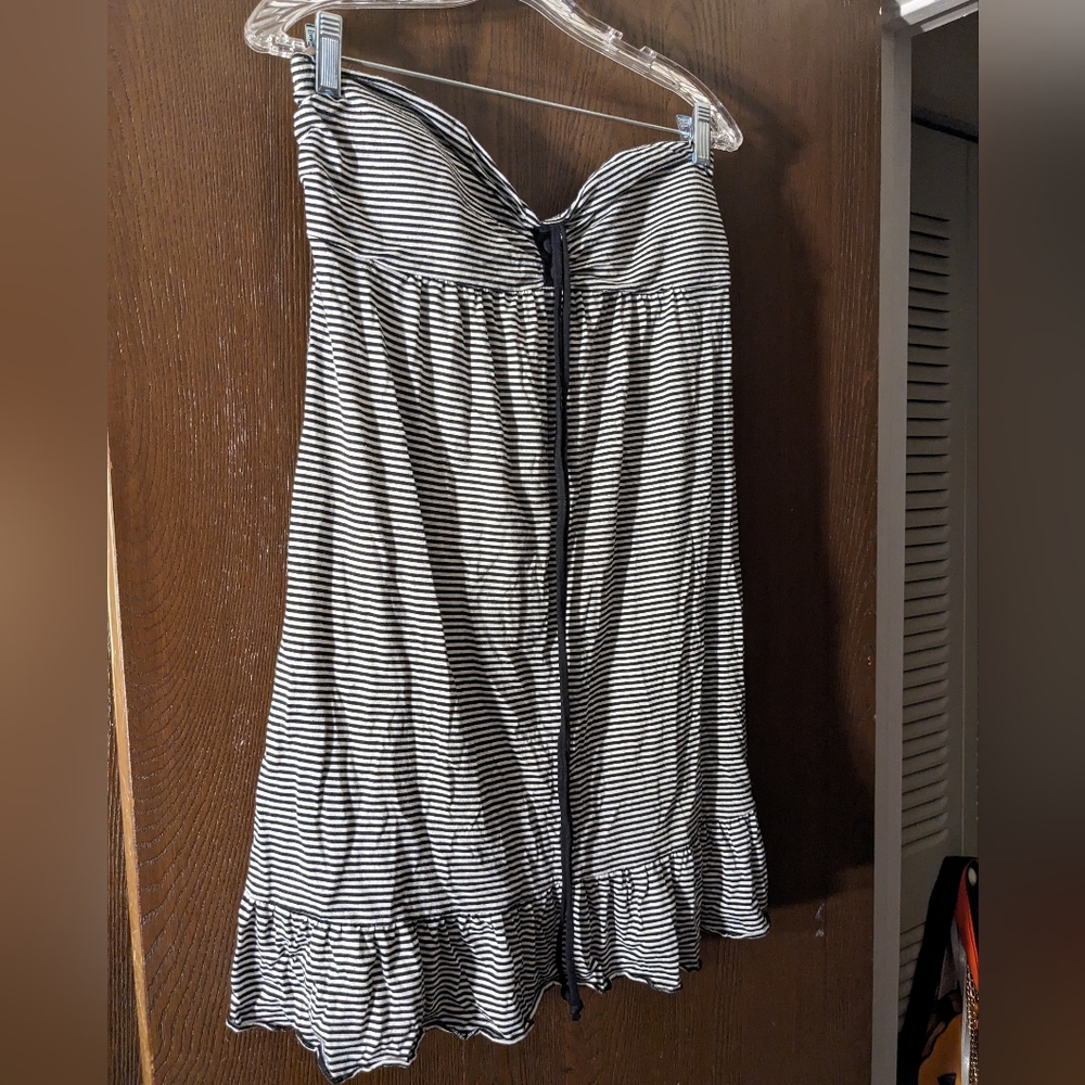 Striped strapless/ halter dress